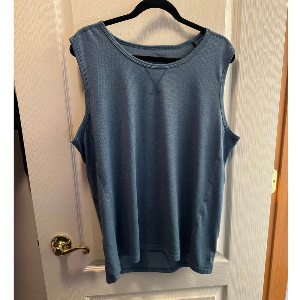 Prana Blue Sleeveless Athletic Tank Top Men’s XL Workout Gym Minimalist